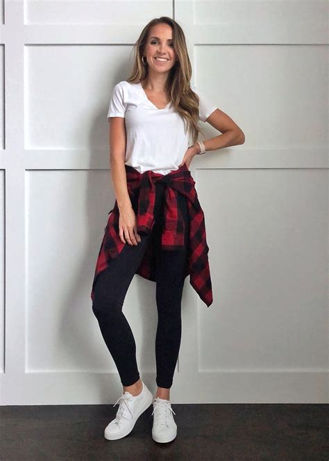 plaid shirt around waist.